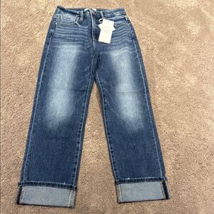 Tummy Control Risen denim! With stretch! Can be uncuffed! High rise size 5
